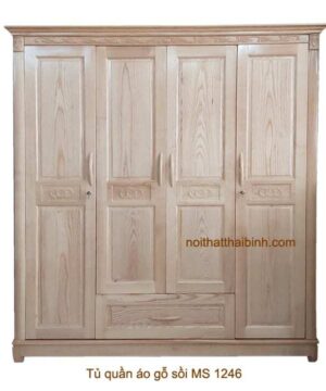 Tủ quần áo gỗ sồi cao cấp MS 1246 Giá bán = 13.500.000 đ giảm còn = 12.500.000 đ
