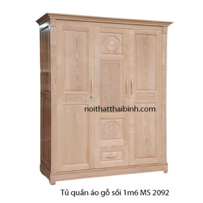 Tủ quần áo gỗ sồi 3 cánh MS 2092