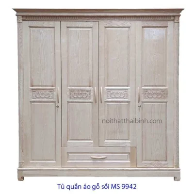 Tủ quần áo gỗ sồi đẹp MS 9942 Giá bán = 12.500.000 đ