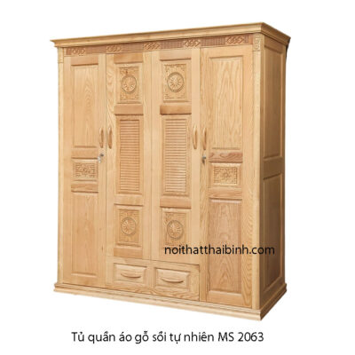 Tủ quần áo gỗ sồi tự nhiên MS 2063
