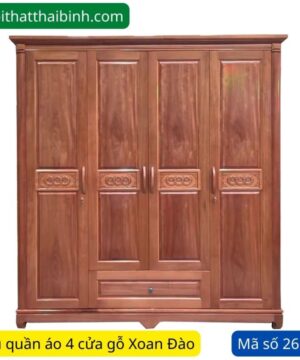 Tủ quần áo 4 cửa gỗ xoan đào MS 2680