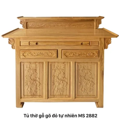 Bàn thờ gỗ gõ đỏ có tủ bên dưới MS 2882 | GIAO HỎA TỐC TPHCM