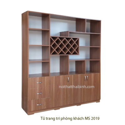 Tủ trang trí phòng khách đẹp MS 2019