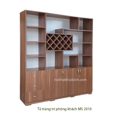 Tủ trang trí phòng khách đẹp MS 2019