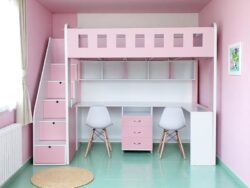 Giường tầng có cầu trượt cho bé gái