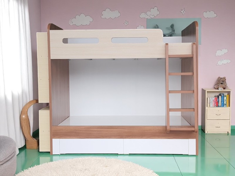 Giường tầng có cầu trượt cho bé gái