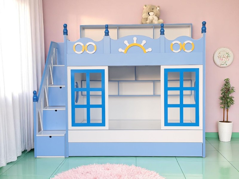 Giường tầng có cầu trượt cho bé gái