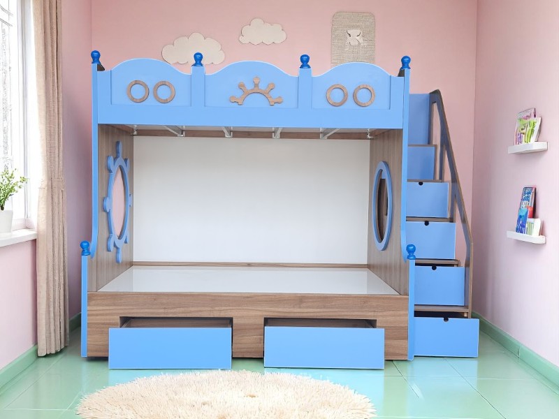 Giường tầng có cầu trượt cho bé gái