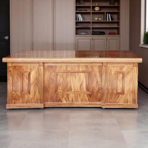 Bàn làm việc gỗ tự nhiên vân hương xám MS 3255 - Hình ảnh 3