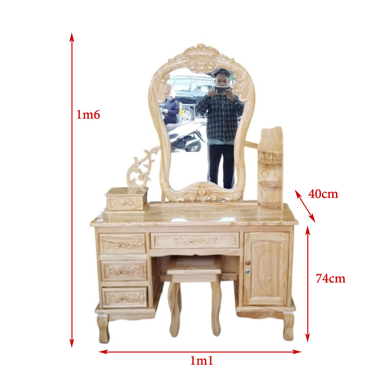 Bàn trang điểm gỗ gõ đỏ MS 3247 - Hình ảnh 5