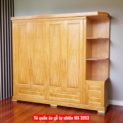 Mẫu tủ quần áo gỗ đẹp hiện đại MS 3263
