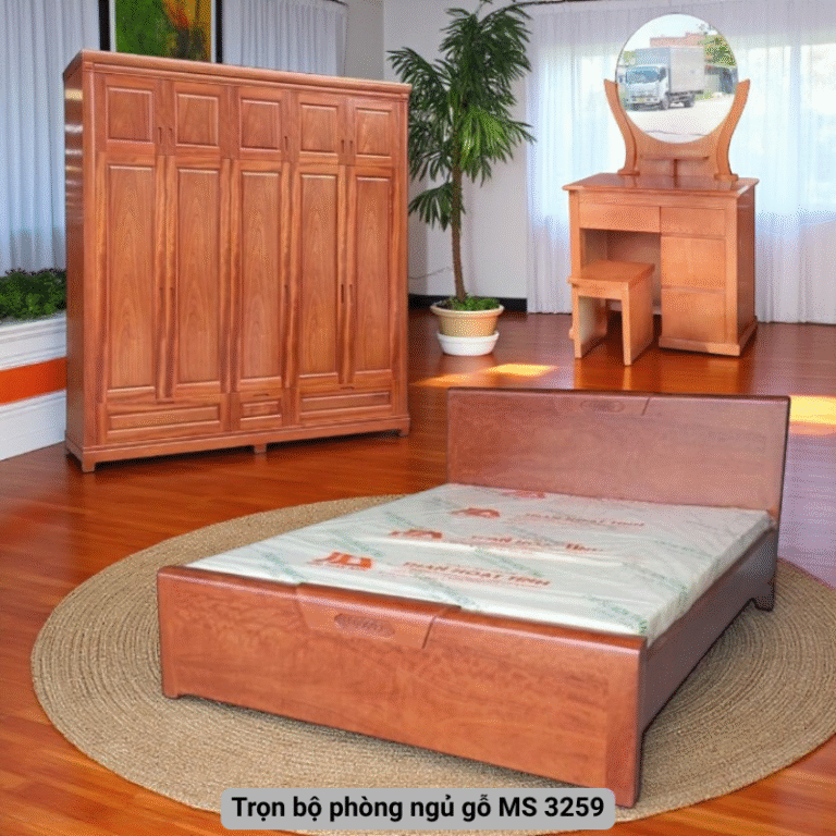 Trọn bộ phòng ngủ gỗ tự nhiên MS 3259