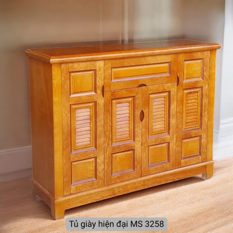 Tủ giày gỗ xoan đào hiện đại MS 3258