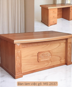 Bàn làm việc gỗ tự nhiên vân gõ đỏ MS 2637