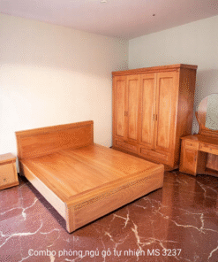 Combo giường tủ bàn trang điểm gỗ tự nhiên MS 3237