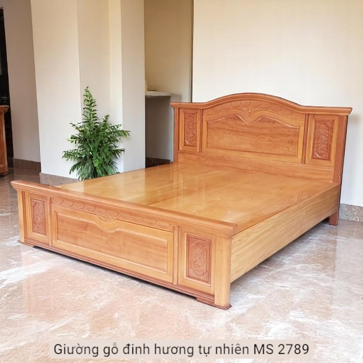 Giường gỗ đinh hương tự nhiên MS 2789 | GIAO HỎA TỐC TPHCM