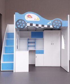 Giường tầng kết hợp bàn học và tủ quần áo MS 3250
