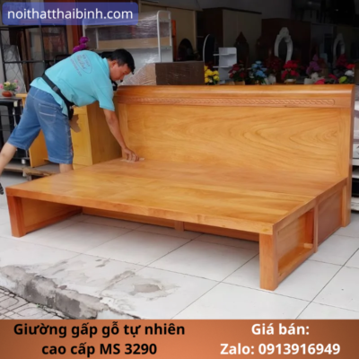 Giường gấp gỗ tự nhiên cao cấp MS 3290