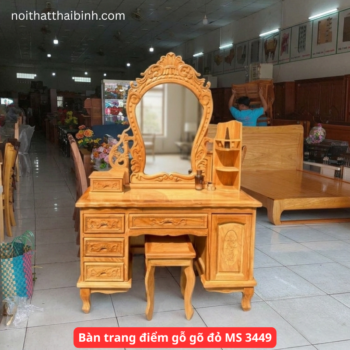 Bàn trang điểm gỗ gõ đỏ MS 3449
