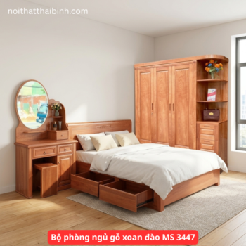 Bộ phòng ngủ gỗ xoan đào MS 3447