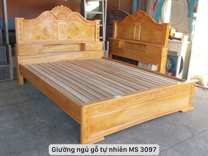 Giường ngủ gỗ gõ đỏ cao cấp MS 3097 - Ảnh 2