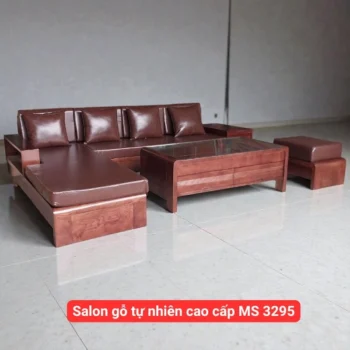 Salon góc gỗ tự nhiên cao cấp MS 3295