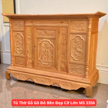 Tủ Thờ Gỗ Gõ Đỏ Bền Đẹp Cỡ Lớn MS 3356