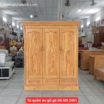Tủ quần áo gỗ gõ đỏ MS 3451