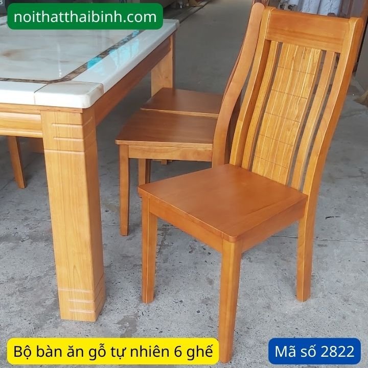 Bộ bàn ăn gỗ mặt đá 6 ghế MS 2822 - Ảnh 4