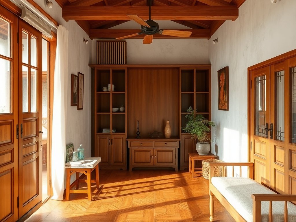Applying moisture-resistant coating on wooden furniture in Vietnam
