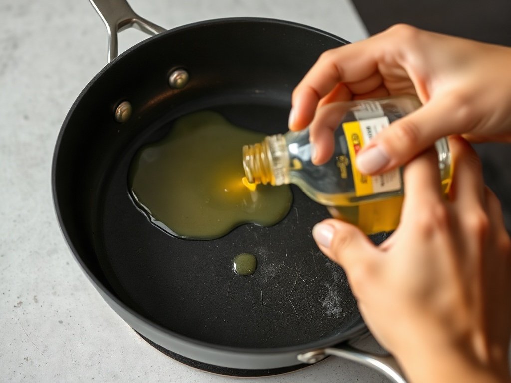 Áp dụng giấm và nước chanh vào chảo chống dính bị xước.
