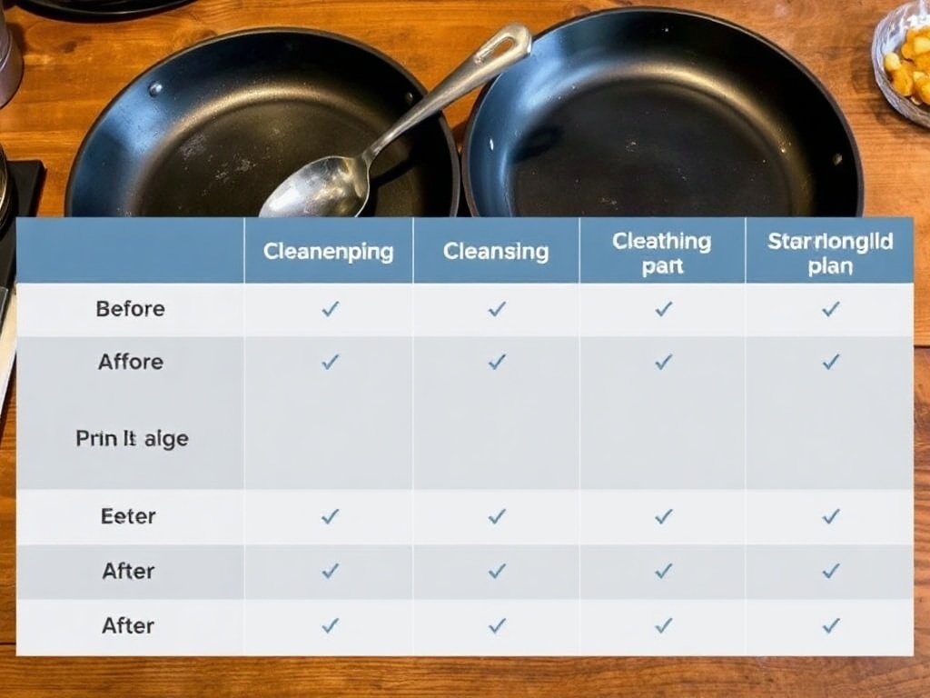 Bảng so sánh các dung dịch vệ sinh chảo chống dính bị xước.
