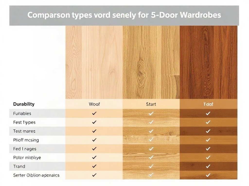 Bảng so sánh các loại gỗ cho tủ quần áo 5 cánh