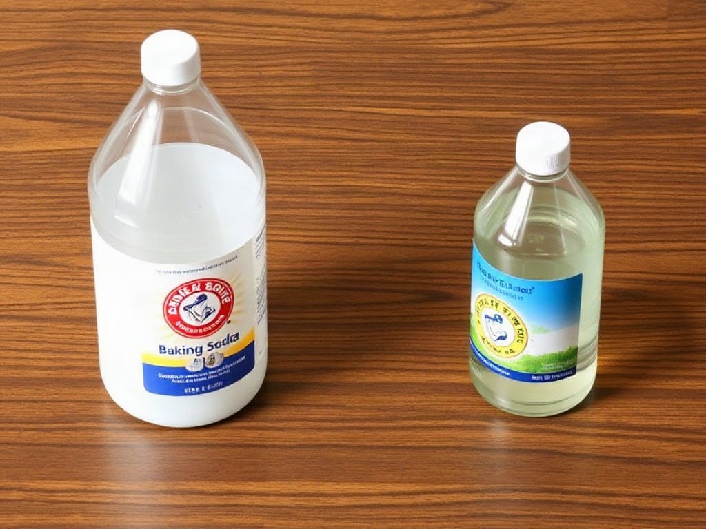 Bảng so sánh giữa baking soda và giấm trên sàn vinyl.