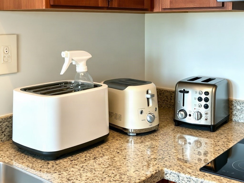 Bề mặt bếp với thiết bị nhà bếp đã được vệ sinh sạch sẽ