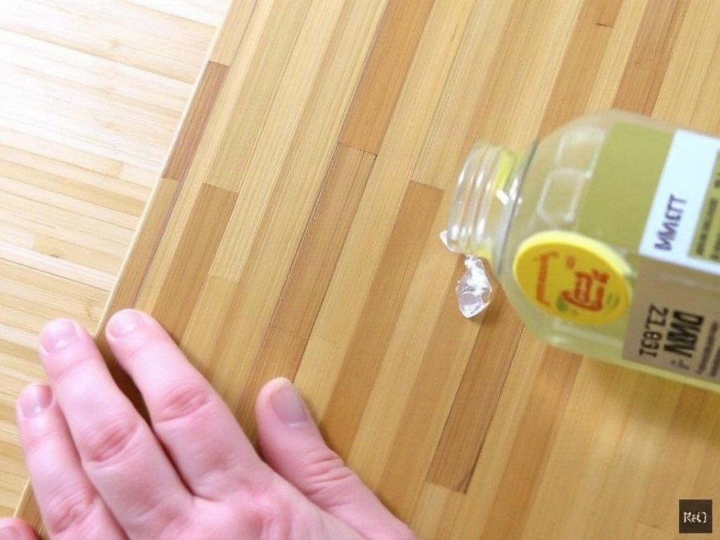 Cảnh hướng dẫn sửa vết xước nhỏ trên bề mặt tre bằng phương pháp tự nhiên.