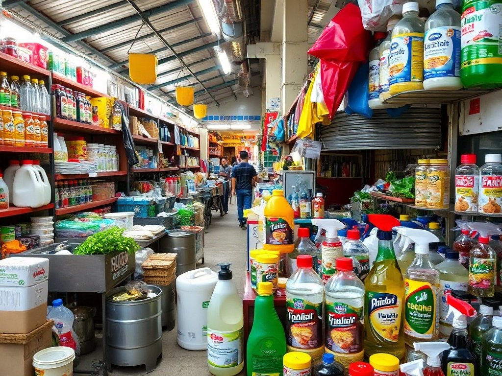 Chợ Việt Nam với các chất tẩy rửa tự nhiên