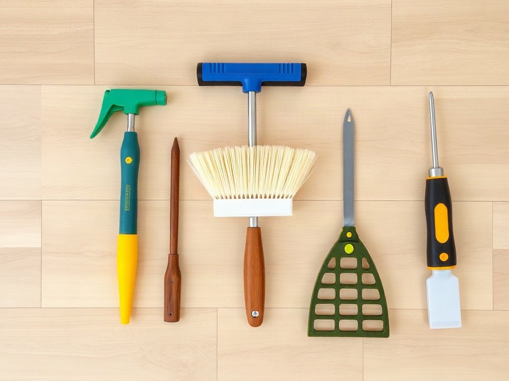 Dụng cụ tẩy vết bẩn trên sàn vinyl.