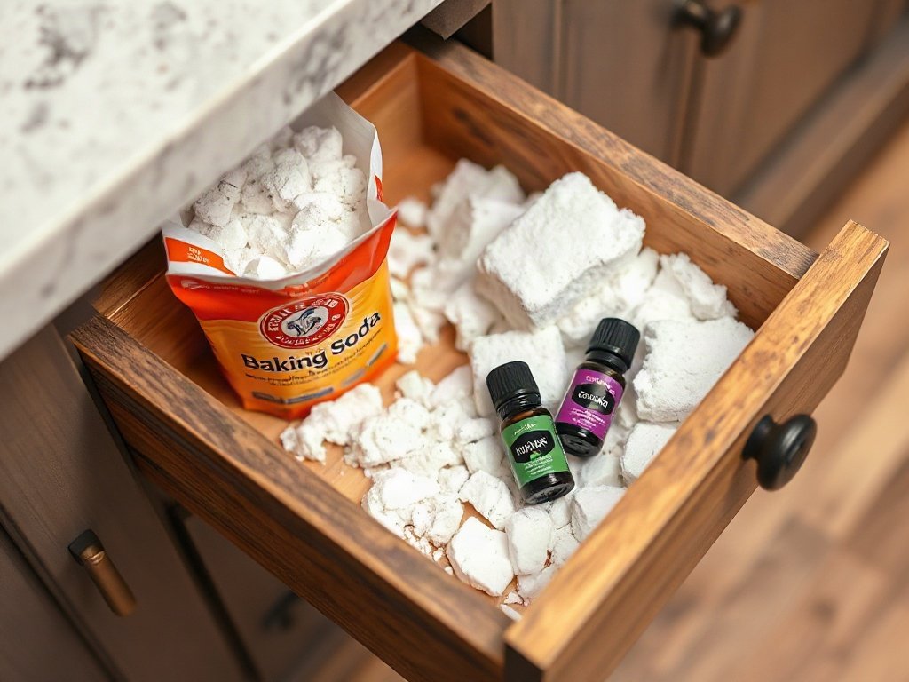 Hộp đựng baking soda và tinh dầu trong tủ quần áo