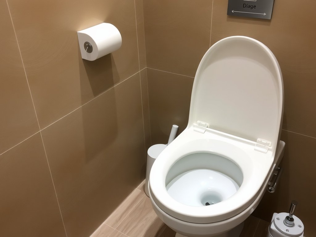 Phòng tắm hiện đại Việt Nam với bồn cầu sạch sẽ.