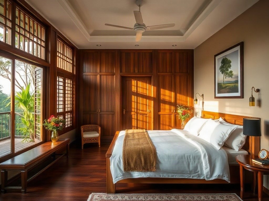 Phòng ngủ gỗ tự nhiên sang trọng ở Việt Nam