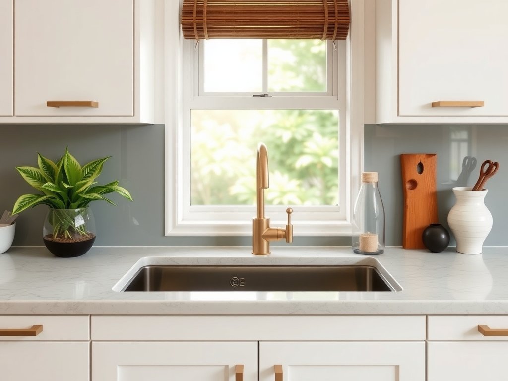 Cận cảnh bồn rửa bếp thời trang trong một ngôi nhà Việt Nam