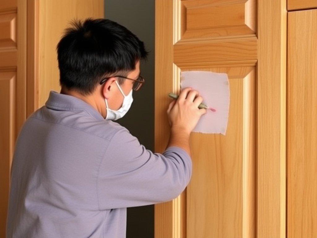 Người Việt áp dụng lớp hoàn thiện gỗ tự nhiên cho cửa tủ.