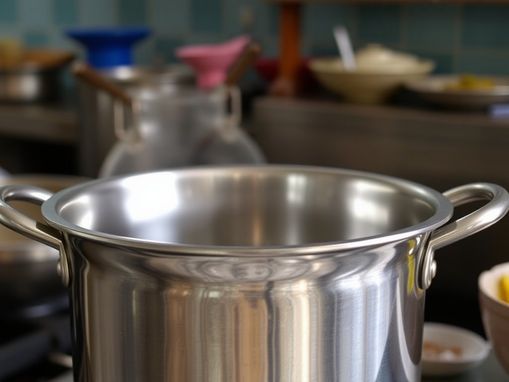 Ánh sáng mặt trời phản chiếu trên lan can ban công inox đã đánh bóng