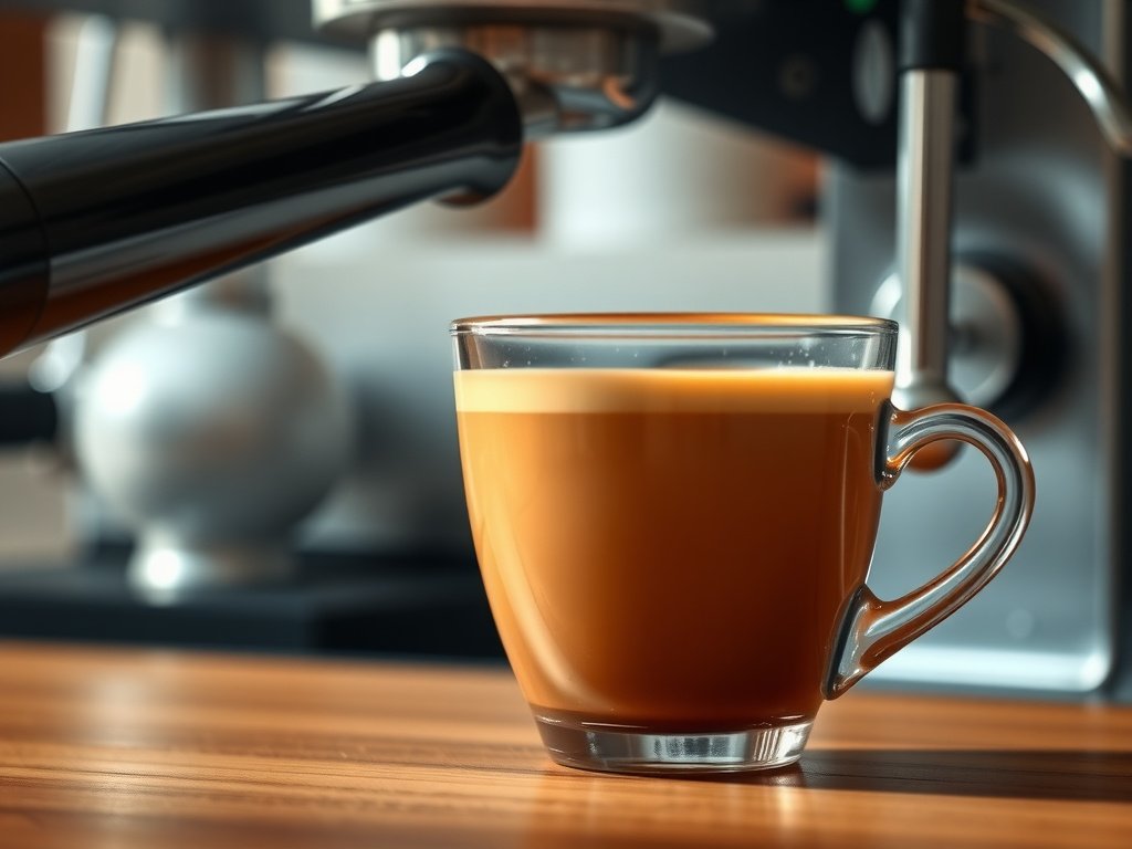 Cốc cà phê nghệ thuật với máy sạch trong nền