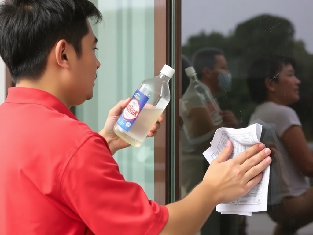 Người Việt sử dụng giấm và báo để lau cửa kính.