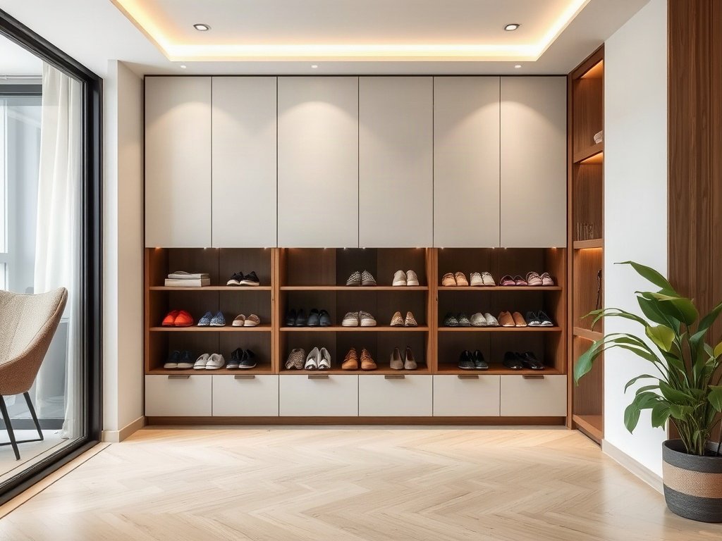 Tủ giày hiện đại trong nhà Việt Nam