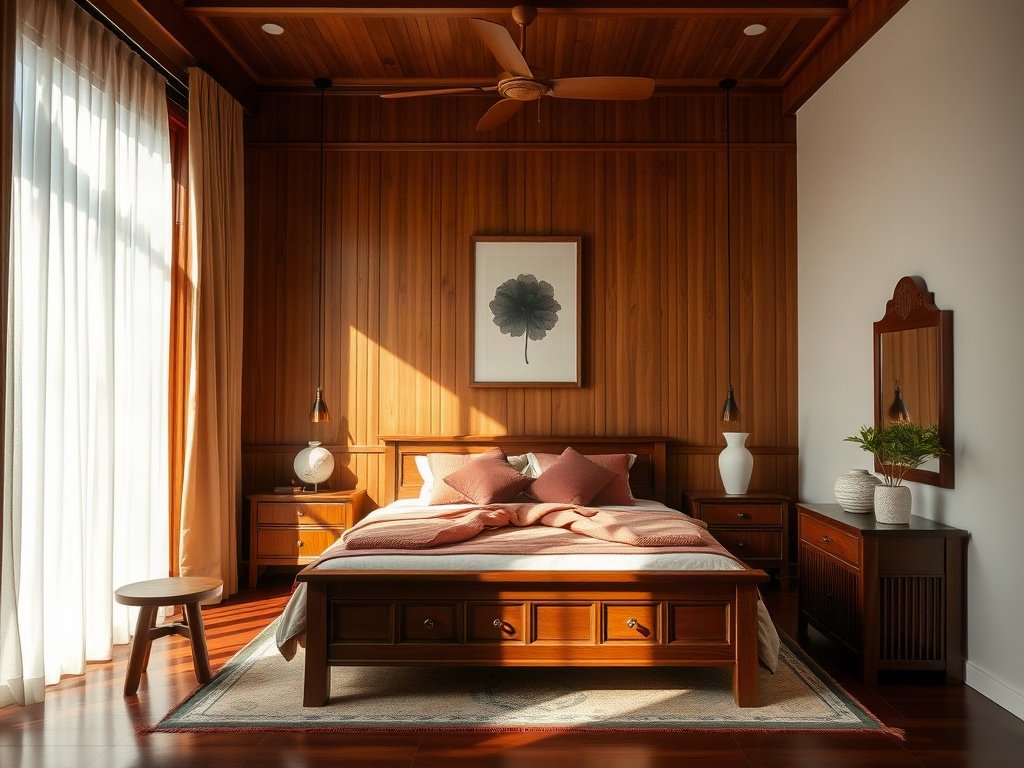 Nội thất phòng ngủ Việt Nam với đồ gỗ