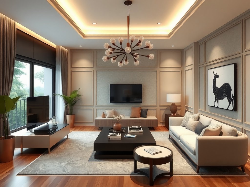 Phòng khách sang trọng Việt Nam với bầu không khí sạch sẽ