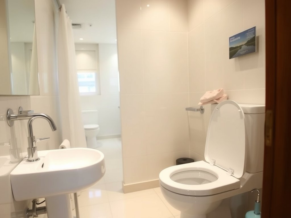 Bồn cầu trắng sạch trong ngôi nhà sang trọng Việt Nam.